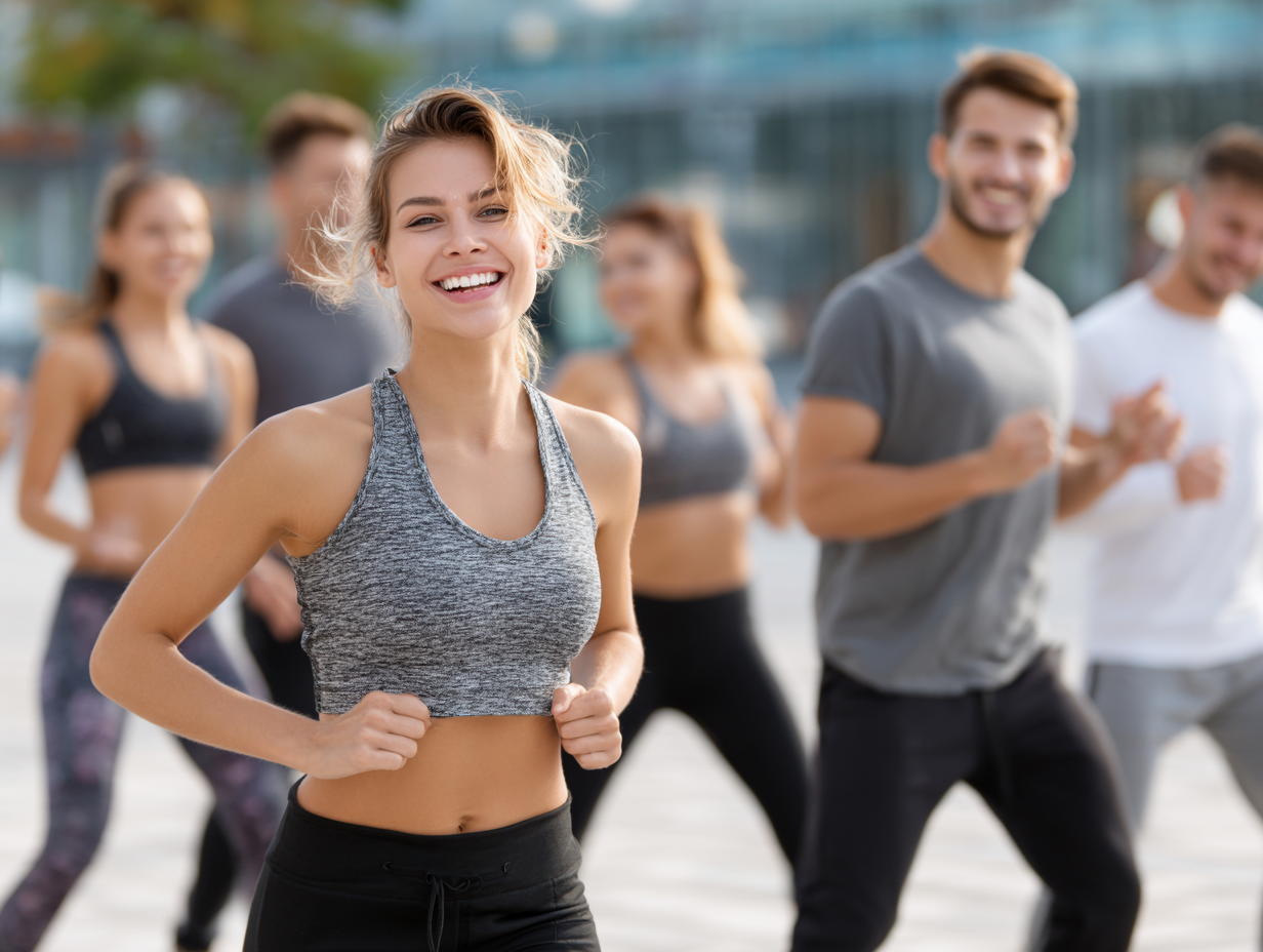 Aktivní ľudia pri cvičení